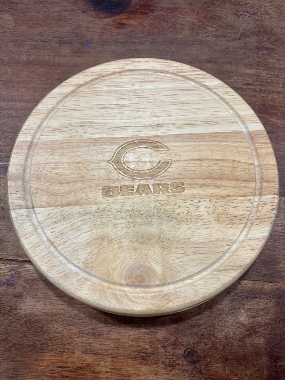 Chicago Bears Wooden Cheese Board Charcuterie Hidden Knife Compartment No Knives